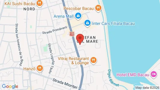 Apartments for rent i Bacău - kort over placeringen