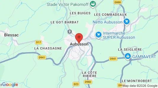 Apartments for rent i Aubusson - kort over placeringen