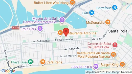Apartments for rent i Santa Pola - kort over placeringen