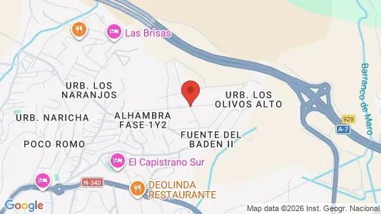 Apartments for rent i Nerja - kort over placeringen