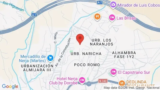 Apartments for rent i Nerja - kort over placeringen