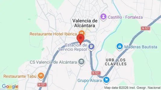 Apartments for rent i Valencia de Alcántara - kort over placeringen