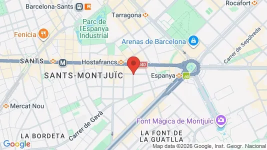 Apartments for rent i Barcelona Sants-Montjuïc - kort over placeringen