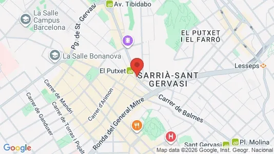 Apartments for rent i Barcelona Sarrià-St. Gervasi - kort over placeringen
