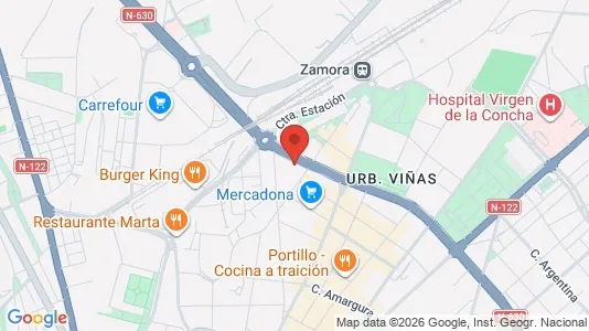 Apartments for rent i Zamora - kort over placeringen