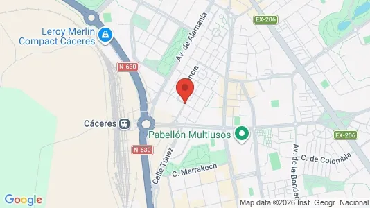 Apartments for rent i Cáceres - kort over placeringen