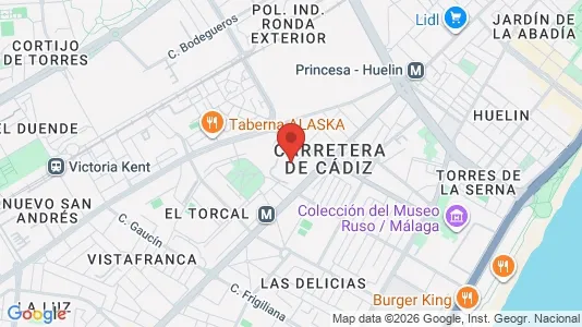 Rooms for rent i Málaga - kort over placeringen