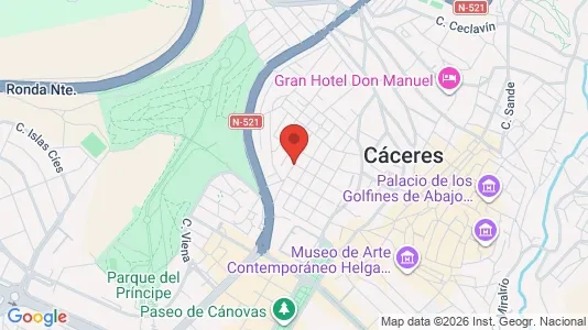 Apartments for rent i Cáceres - kort over placeringen