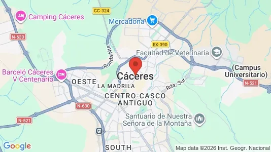 Houses for rent i Cáceres - kort over placeringen