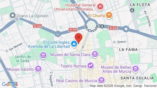 Rooms for rent i Murcia - kort over placeringen