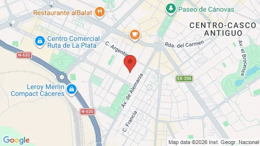 Apartments for rent i Cáceres - kort over placeringen