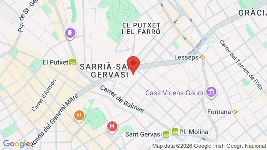 Apartments for rent i Barcelona Sarrià-St. Gervasi - kort over placeringen