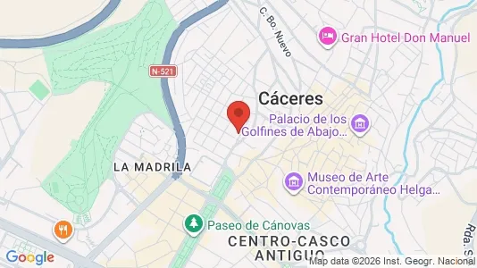 Apartments for rent i Cáceres - kort over placeringen