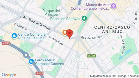 Apartments for rent i Cáceres - kort over placeringen
