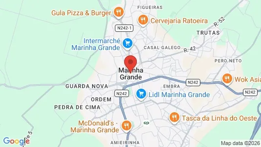 Apartments for rent i Marinha Grande - kort over placeringen