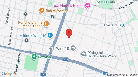 Apartments for rent i Vienna Favoriten - kort over placeringen