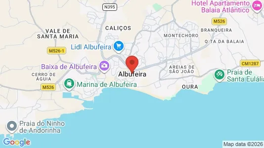 Apartments for rent i Albufeira - kort over placeringen