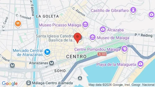 Apartments for rent i Málaga - kort over placeringen