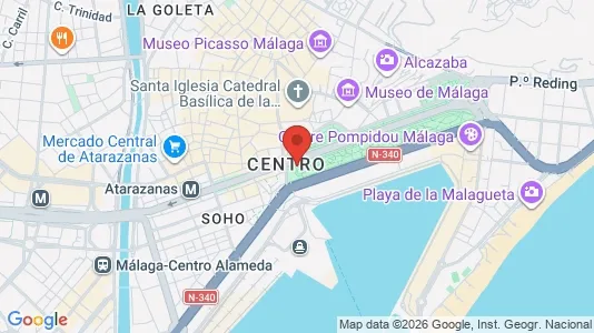 Apartments for rent i Málaga - kort over placeringen
