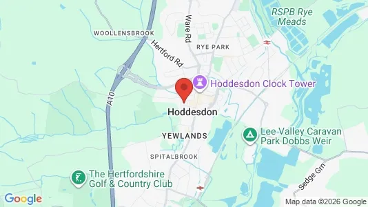 Houses for rent i Hoddesdon - Hertfordshire - kort over placeringen