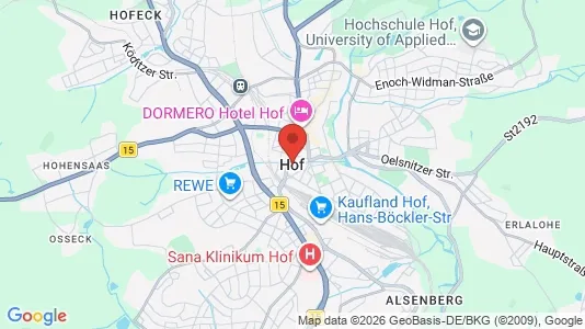 Apartments for rent i Hof - kort over placeringen