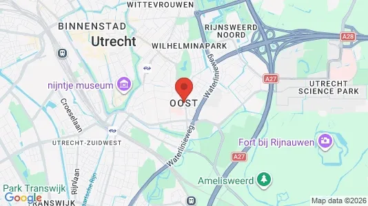 Apartments for rent i Utrecht Oost - kort over placeringen
