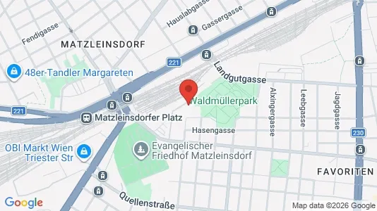 Apartments for rent i Vienna Favoriten - kort over placeringen