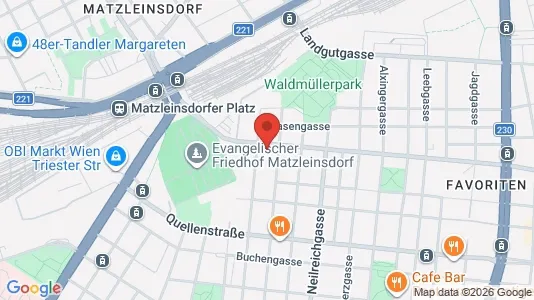Apartments for rent i Vienna Favoriten - kort over placeringen