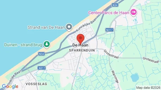 Houses for rent i De Haan - kort over placeringen