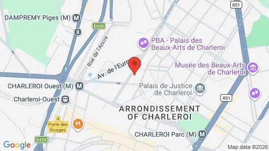 Apartments for rent i Charleroi - kort over placeringen