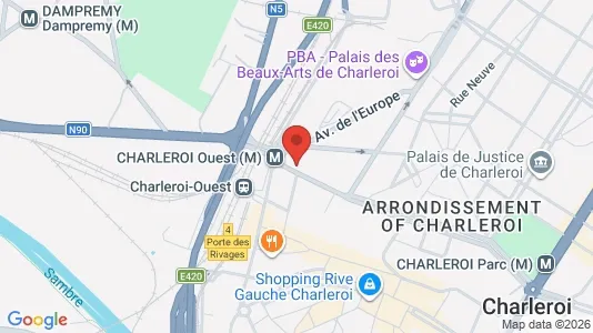 Apartments for rent i Charleroi - kort over placeringen