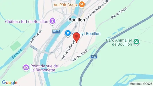 Apartments for rent i Bouillon - kort over placeringen