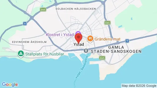 Rooms for rent i Ystad - kort over placeringen