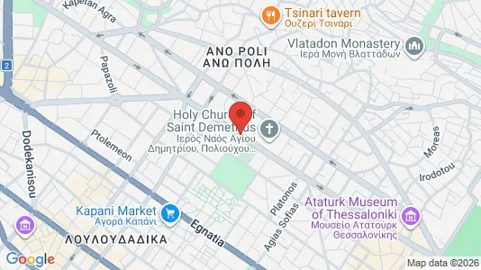 Apartments for rent i Thessaloniki - kort over placeringen