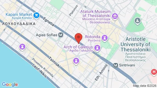 Apartments for rent i Thessaloniki - kort over placeringen