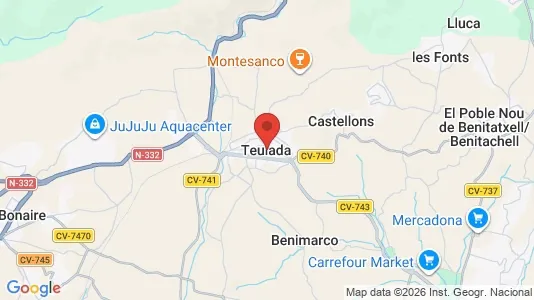 Houses for rent i Teulada - kort over placeringen