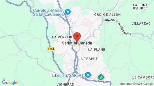 Apartments for rent i Sarlat-la-Canéda - kort over placeringen