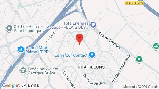 Apartments for rent i Reims - kort over placeringen