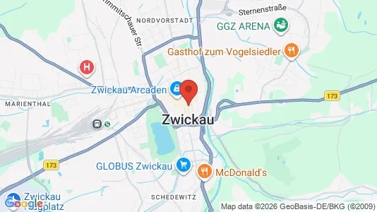 Apartments for rent i Zwickau - kort over placeringen