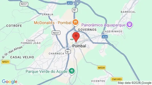Apartments for rent i Pombal - kort over placeringen