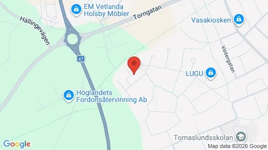 Apartments for rent i Vetlanda - kort over placeringen