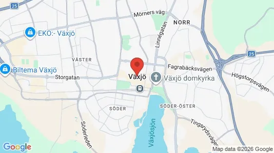 Rooms for rent i Växjö - kort over placeringen