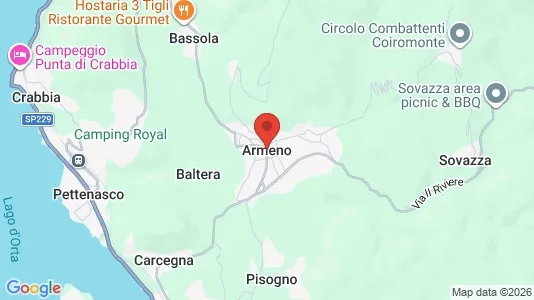 Apartments for rent i Armeno - kort over placeringen