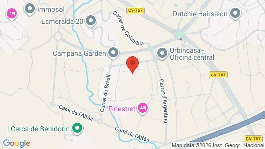 Apartments for rent i Finestrat - kort over placeringen