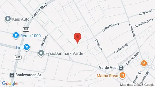 Apartments for rent i Varde - kort over placeringen