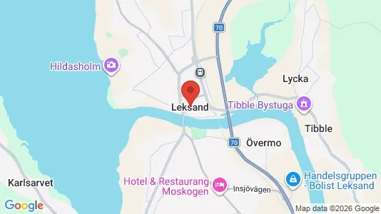 Rooms for rent i Leksand - kort over placeringen