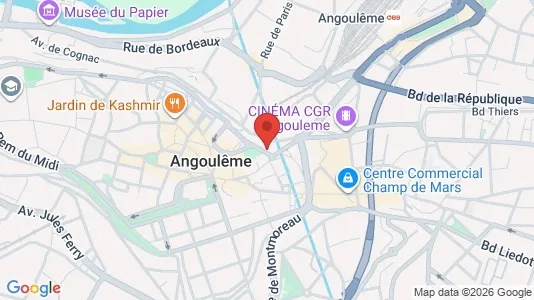 Apartments for rent i Angoulême - kort over placeringen