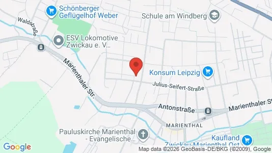 Apartments for rent i Zwickau - kort over placeringen