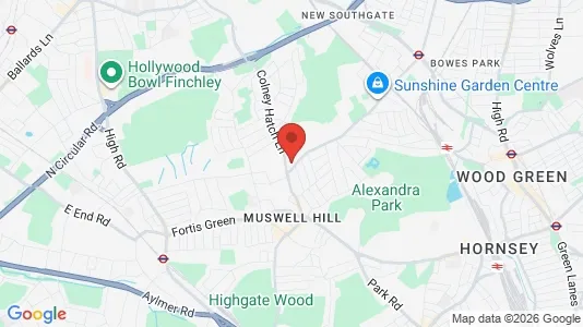 Houses for rent i London N10 - kort over placeringen