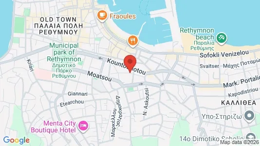 Apartments for rent i Rethymno - kort over placeringen